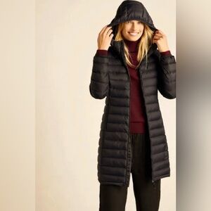 NWT Quince Down Jacket Filled Puffer Long Packable BLACK X-Small XS